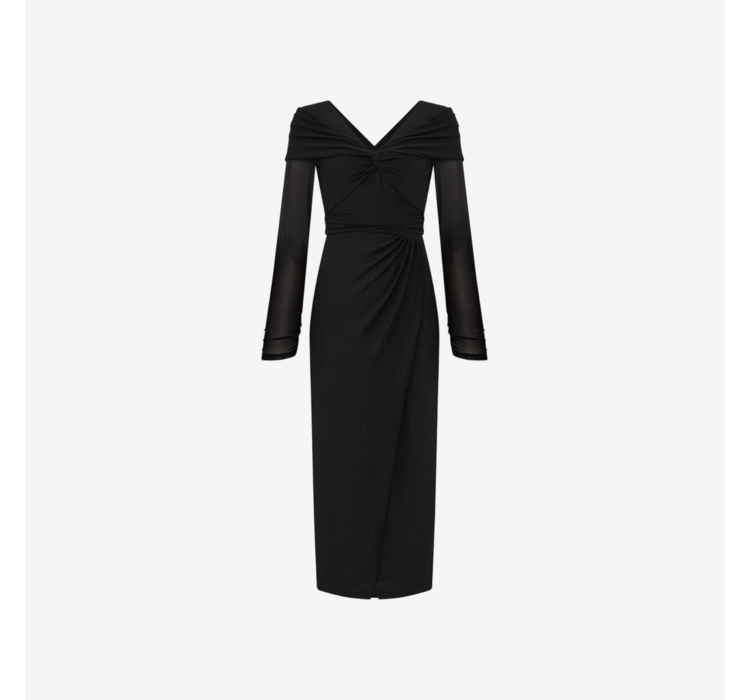DVF Spring 2026 Metallic Knit A-Line Wrap Dress - detail 6