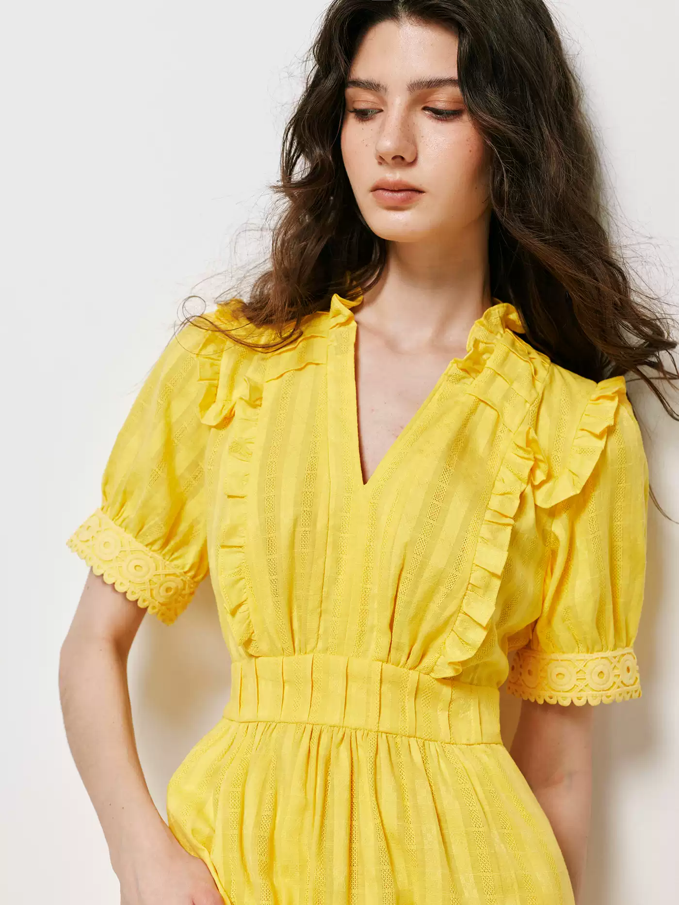 pigpighouse Cotton Openwork Jacquard Tea Dress - photo 2