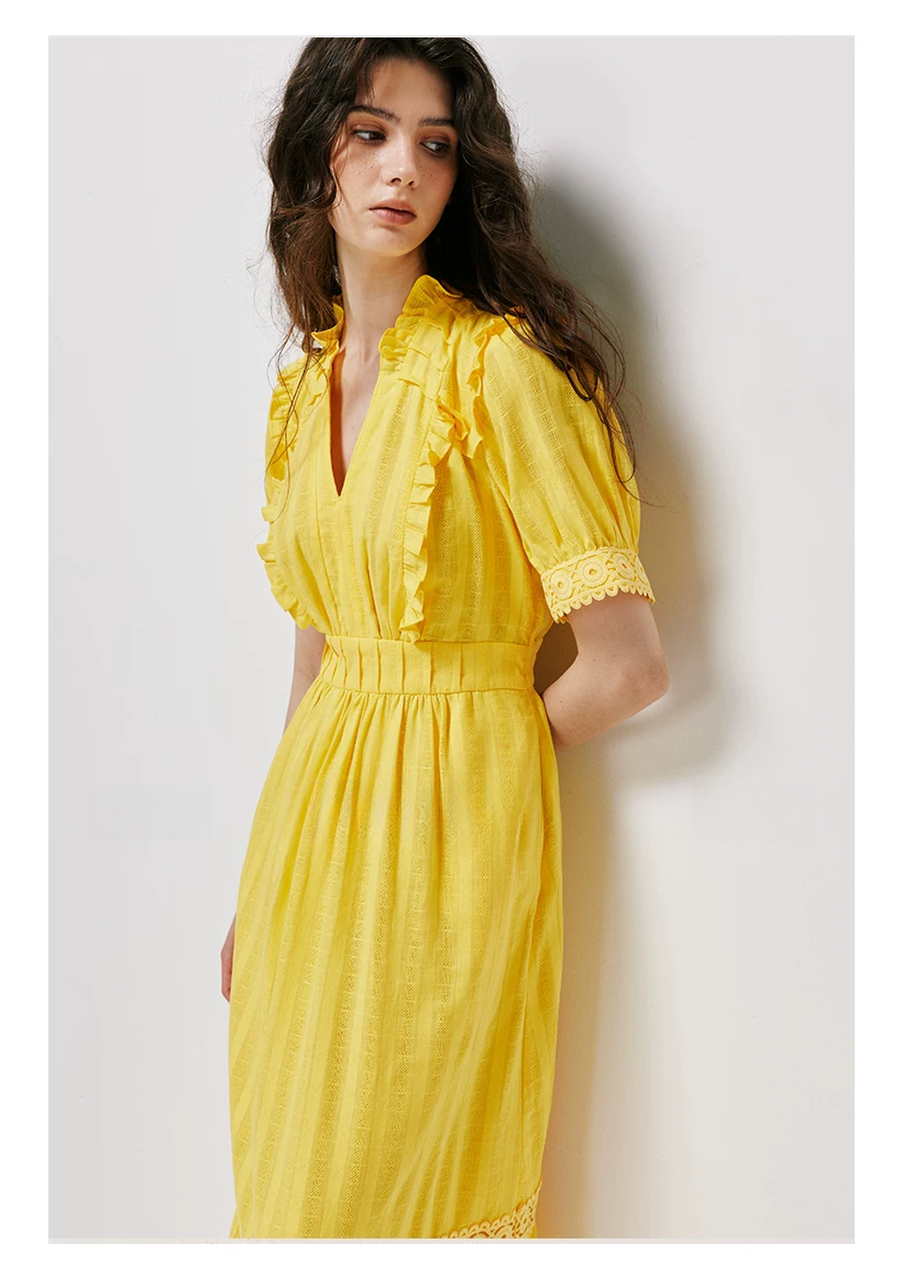 pigpighouse Cotton Openwork Jacquard Tea Dress - detail 6
