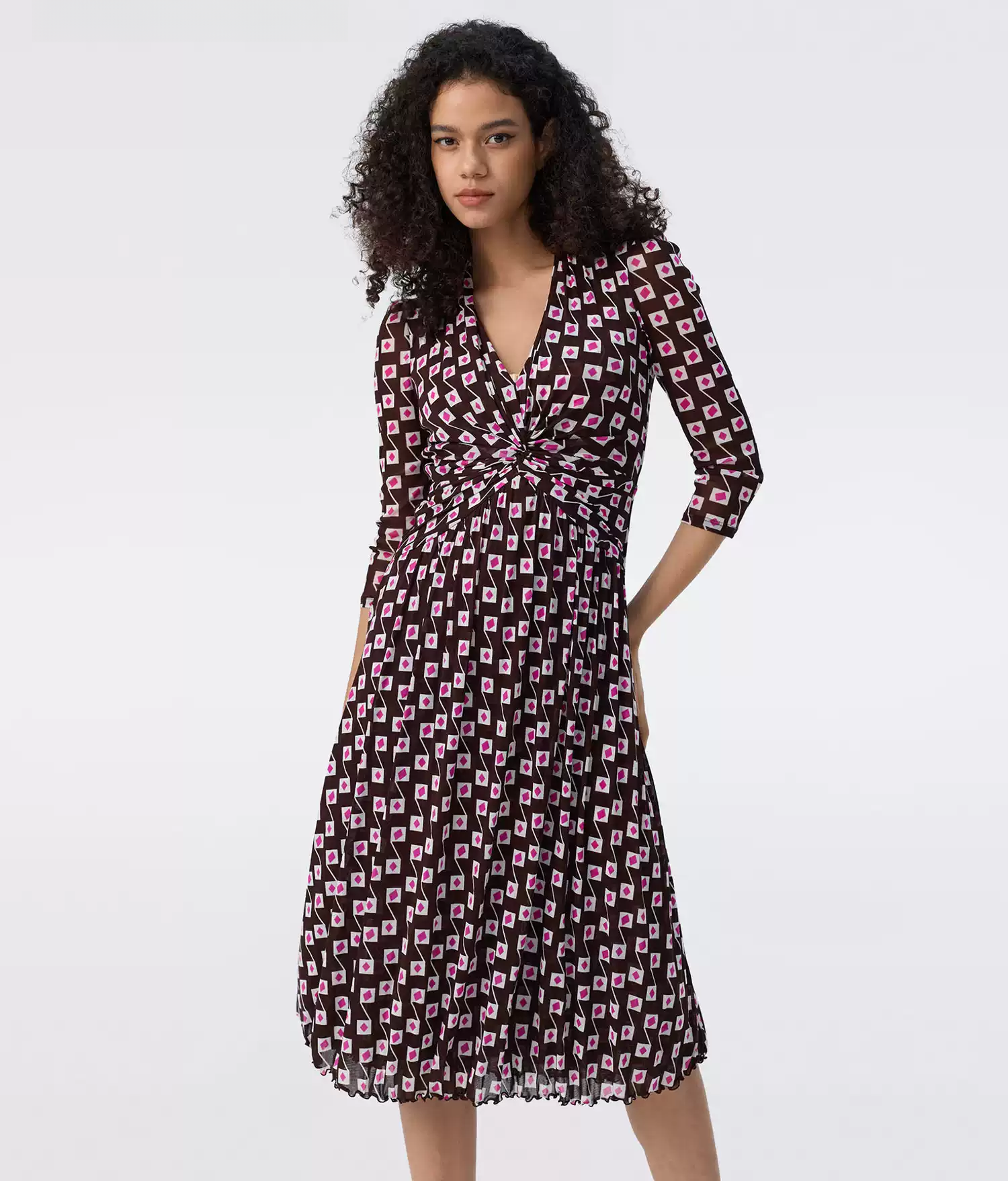 DVF Fall 2026 Twist-Detail Mesh Wrap Dress - photo 2