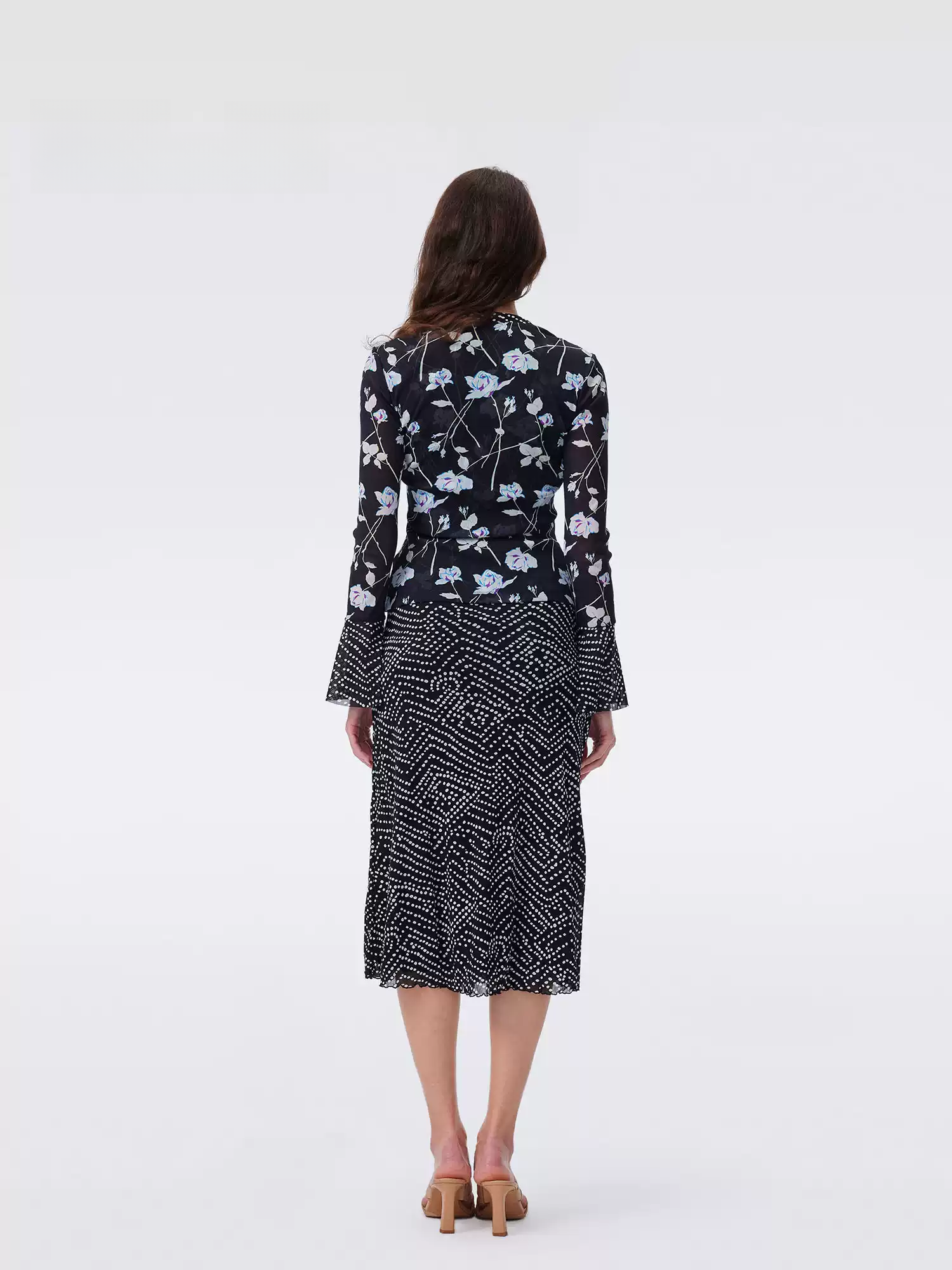 DIANE VON FURSTENBERG Printed Stretch Mesh Top and Skirt - photo 2
