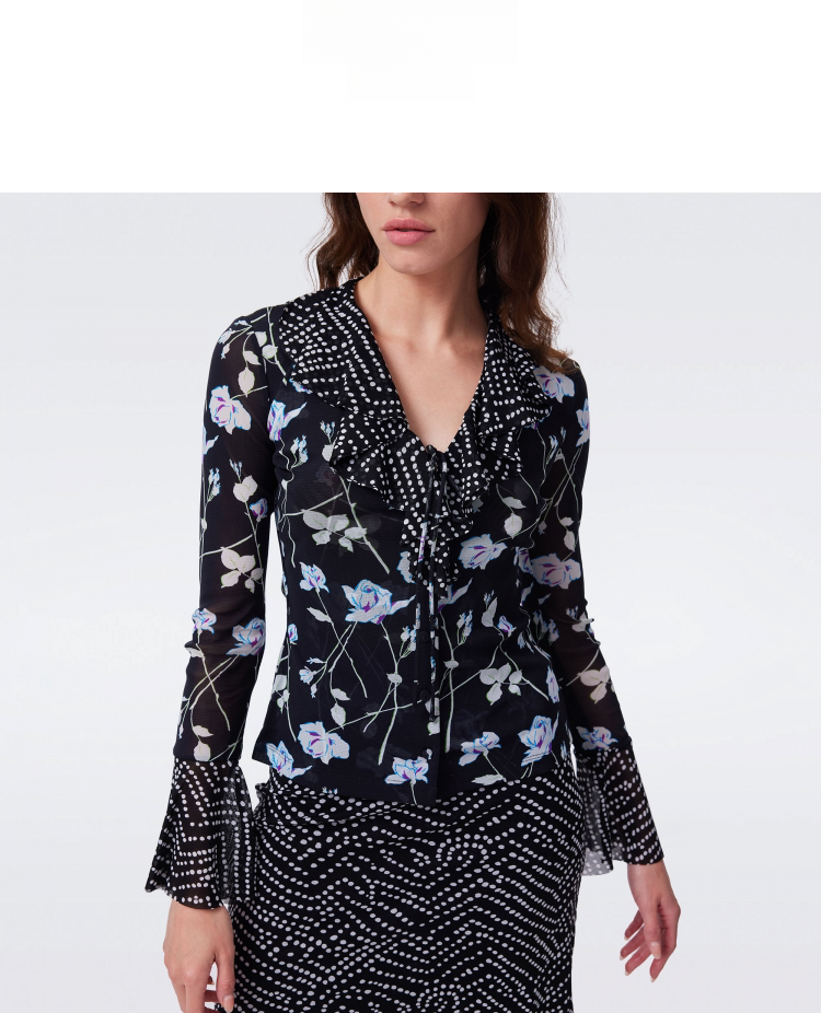 DIANE VON FURSTENBERG Printed Stretch Mesh Top and Skirt - photo 5