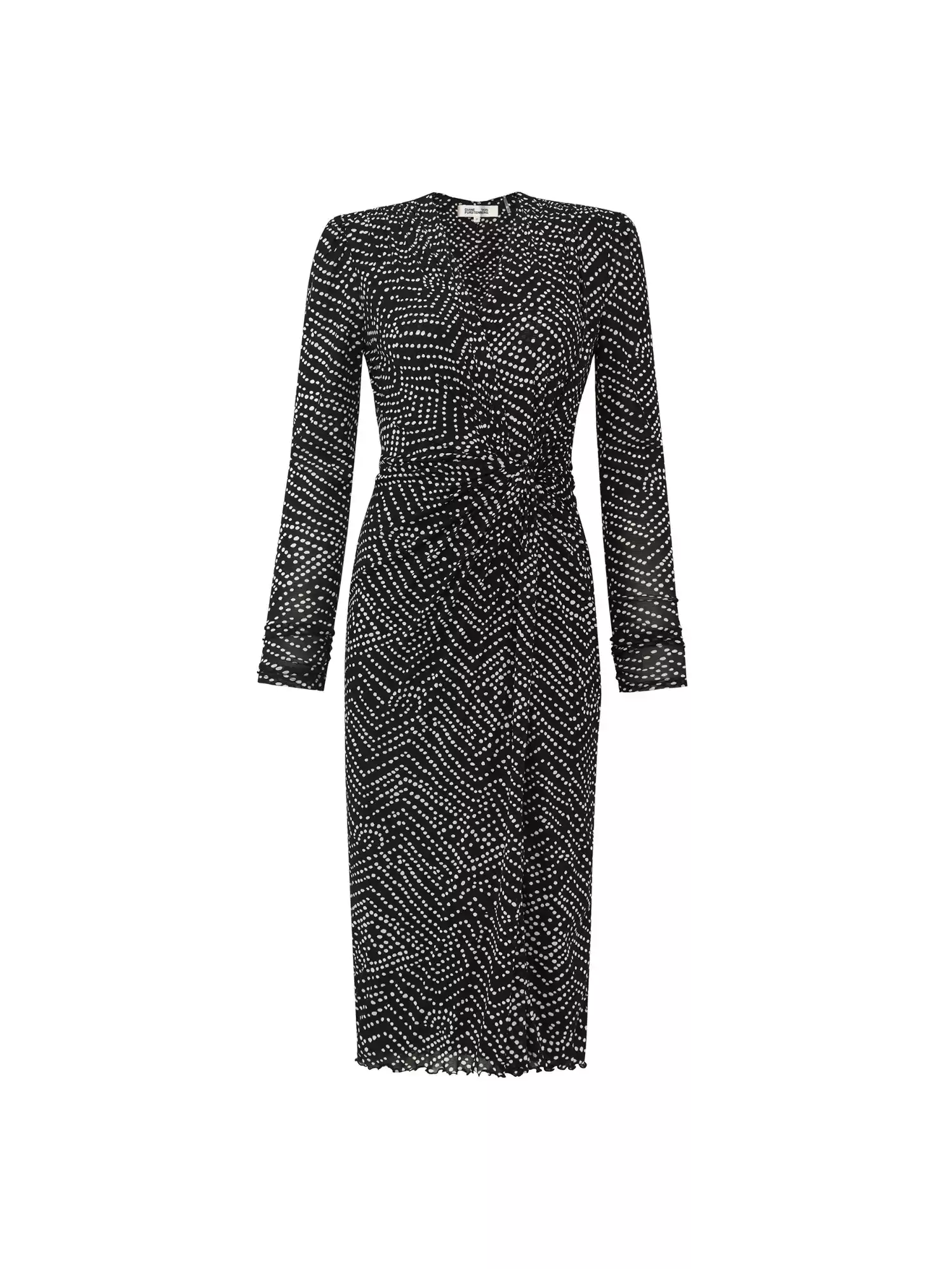DVF Fall 2026 Polka Dot Twist-Waist Mesh Dress - photo 4
