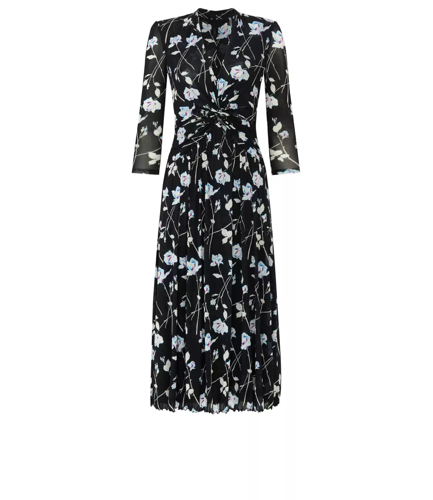 DVF Fall 2026 Black-and-White Floral Wrap Dress - photo 5