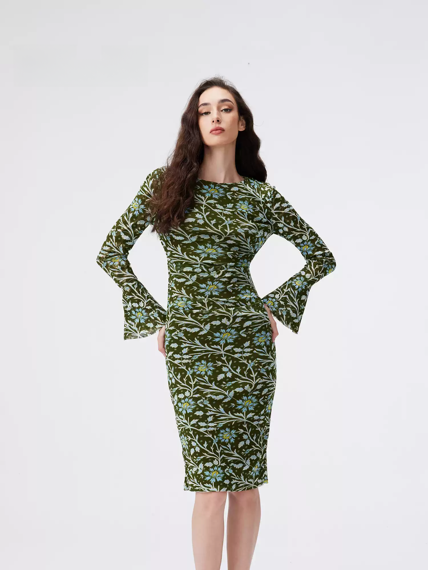 DVF Fall 2026 Elegant Reversible Printed Stretch Mesh Dress - photo 2