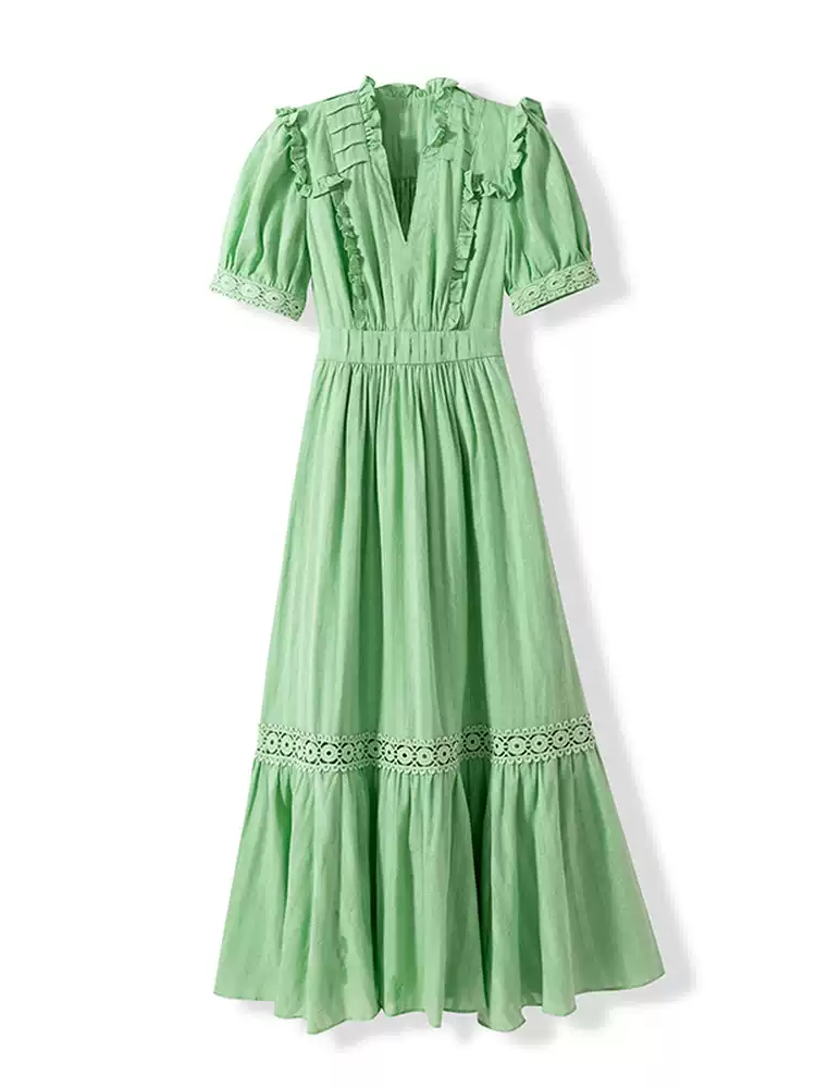 DVF Fall 2026 Cotton Openwork-Jacquard Tea Dress - photo 2