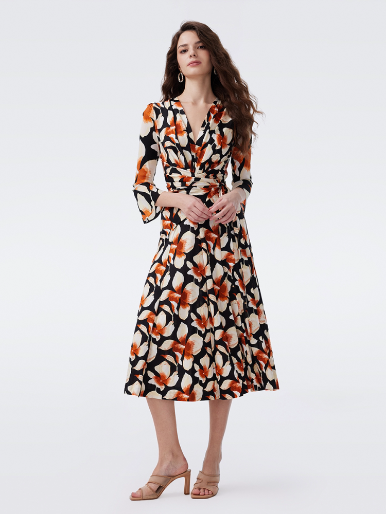 DVF Fall 2026 Knit and Stretch-Mesh Wrap Dress - photo 5