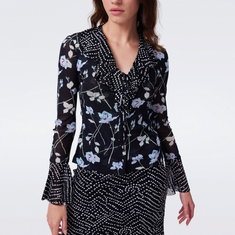 DVF Fall 2026 Printed Stretch-Mesh Top or Reversible Skirt - detail 7