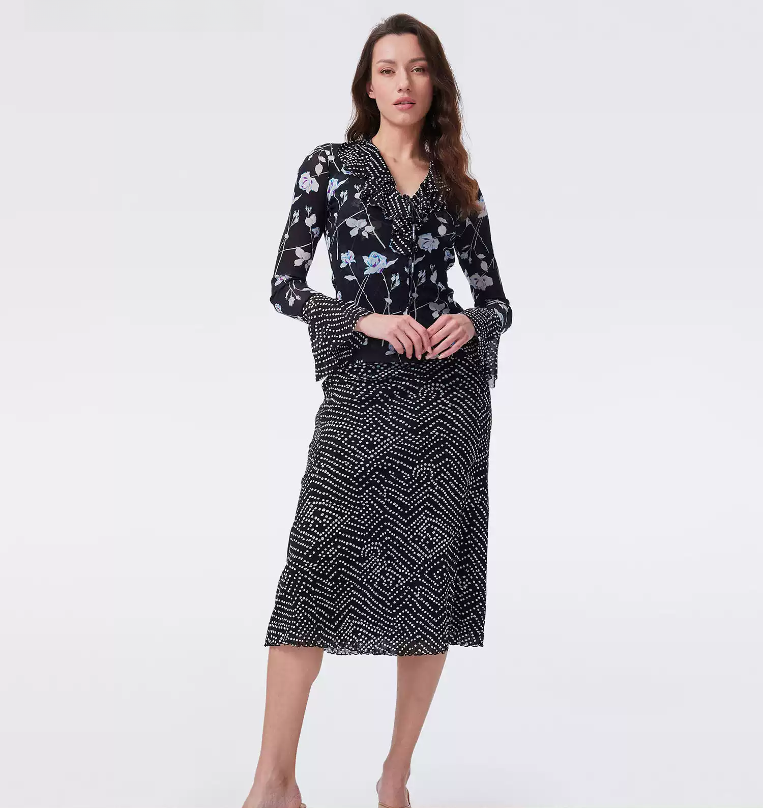 DVF Fall 2026 Printed Stretch-Mesh Top or Reversible Skirt - photo 1