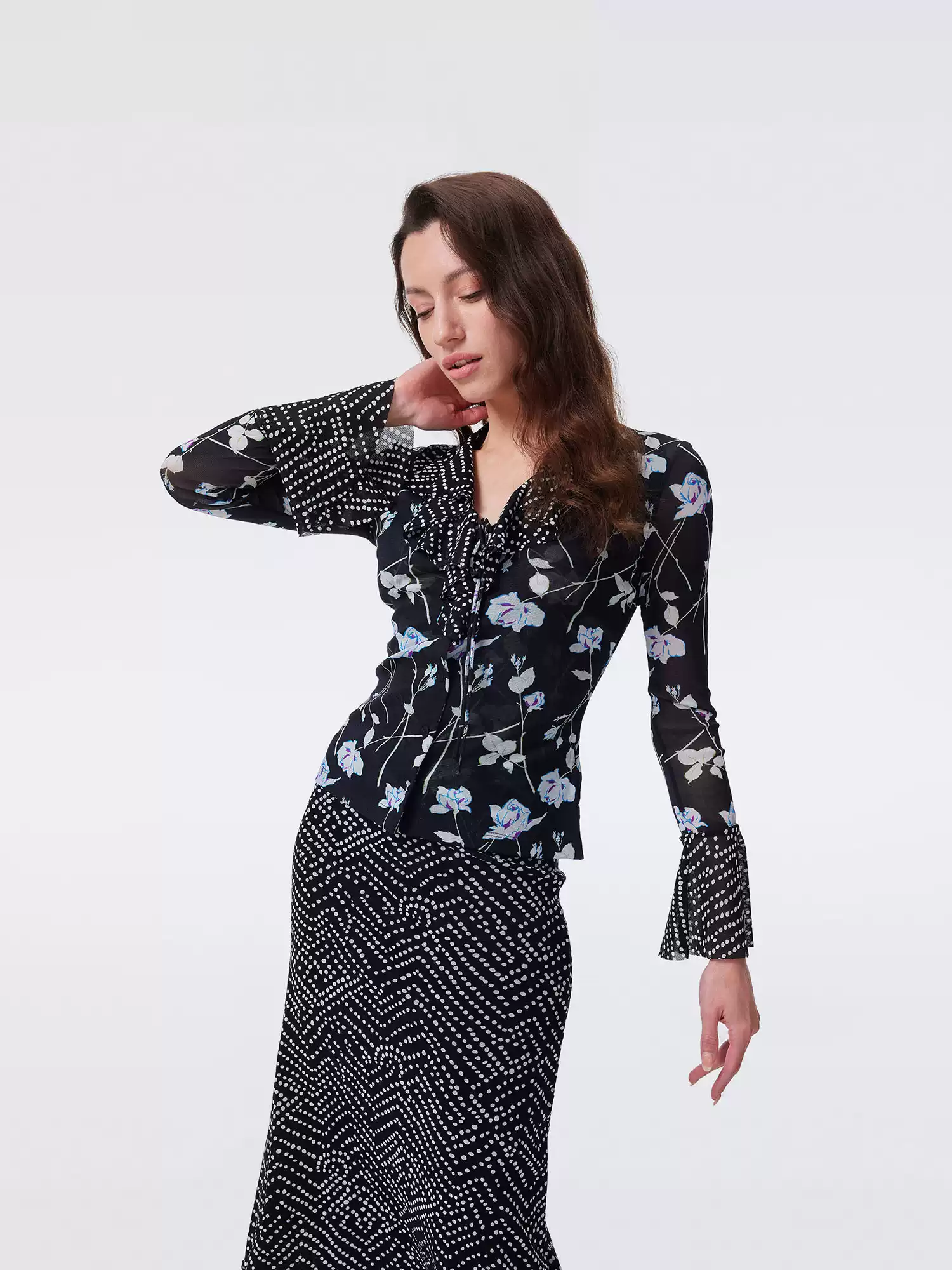 DVF Fall 2026 Printed Stretch-Mesh Top or Reversible Skirt - photo 4