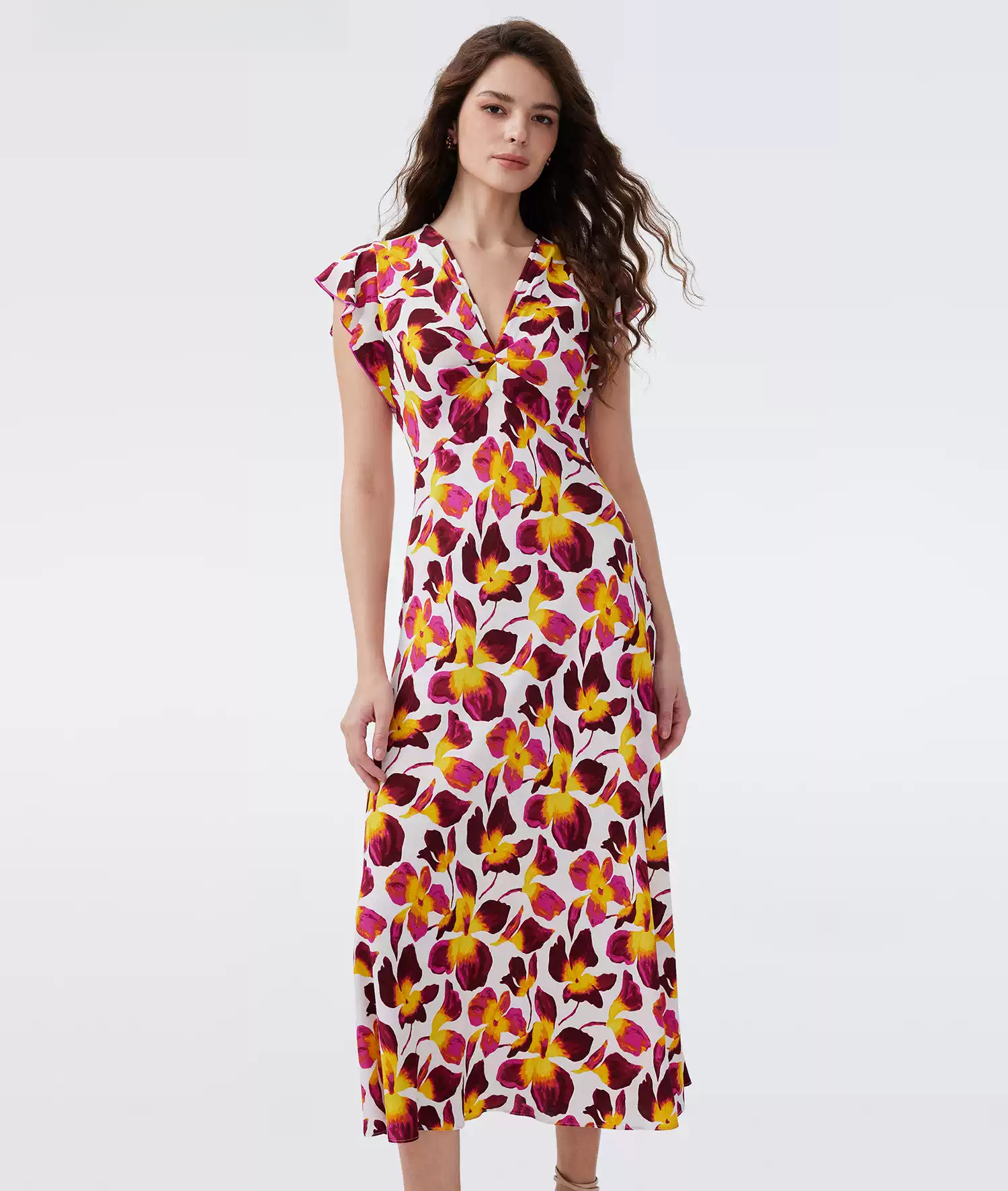 DVF Floral Crepe Tea Dress - photo 2