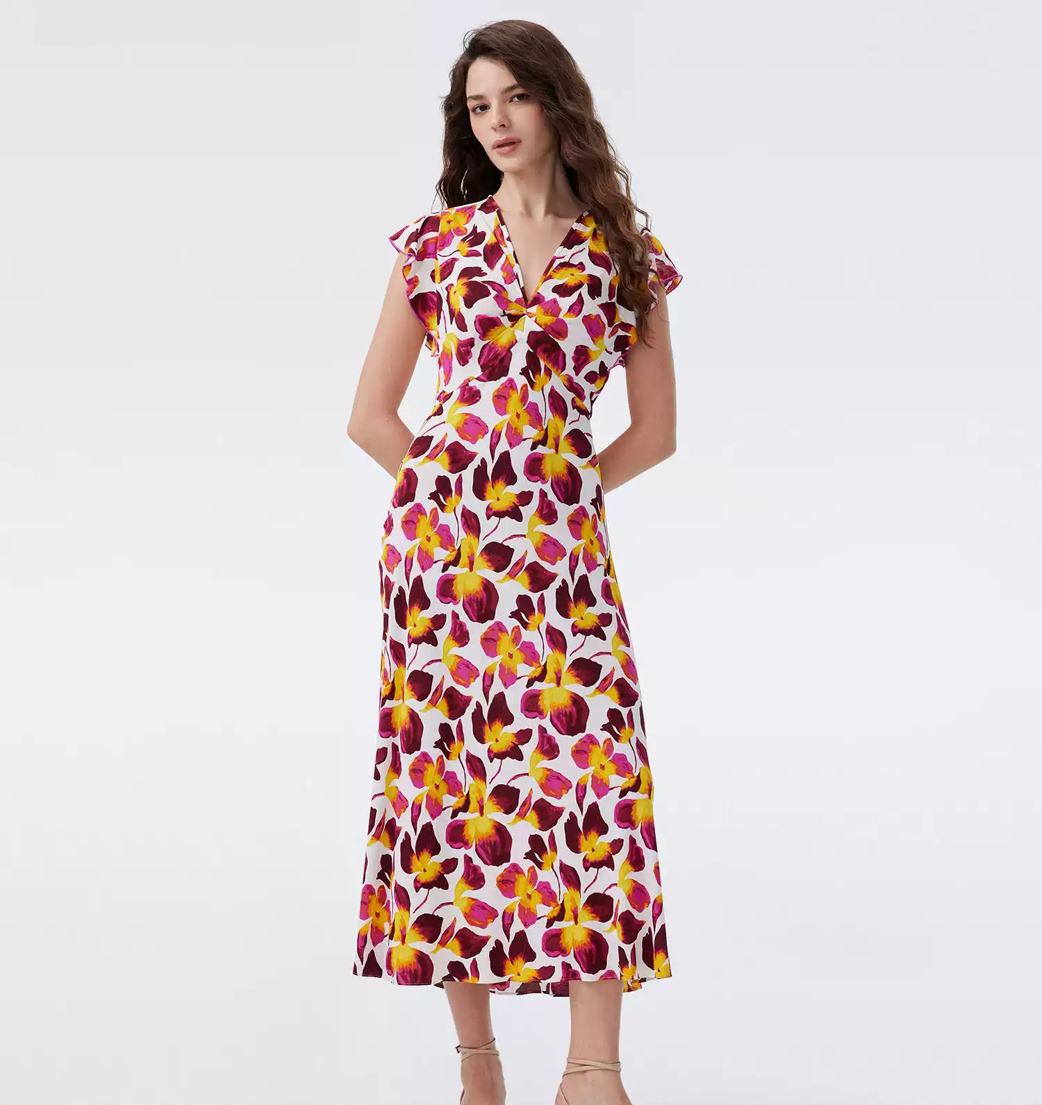DVF Floral Crepe Tea Dress - photo 1