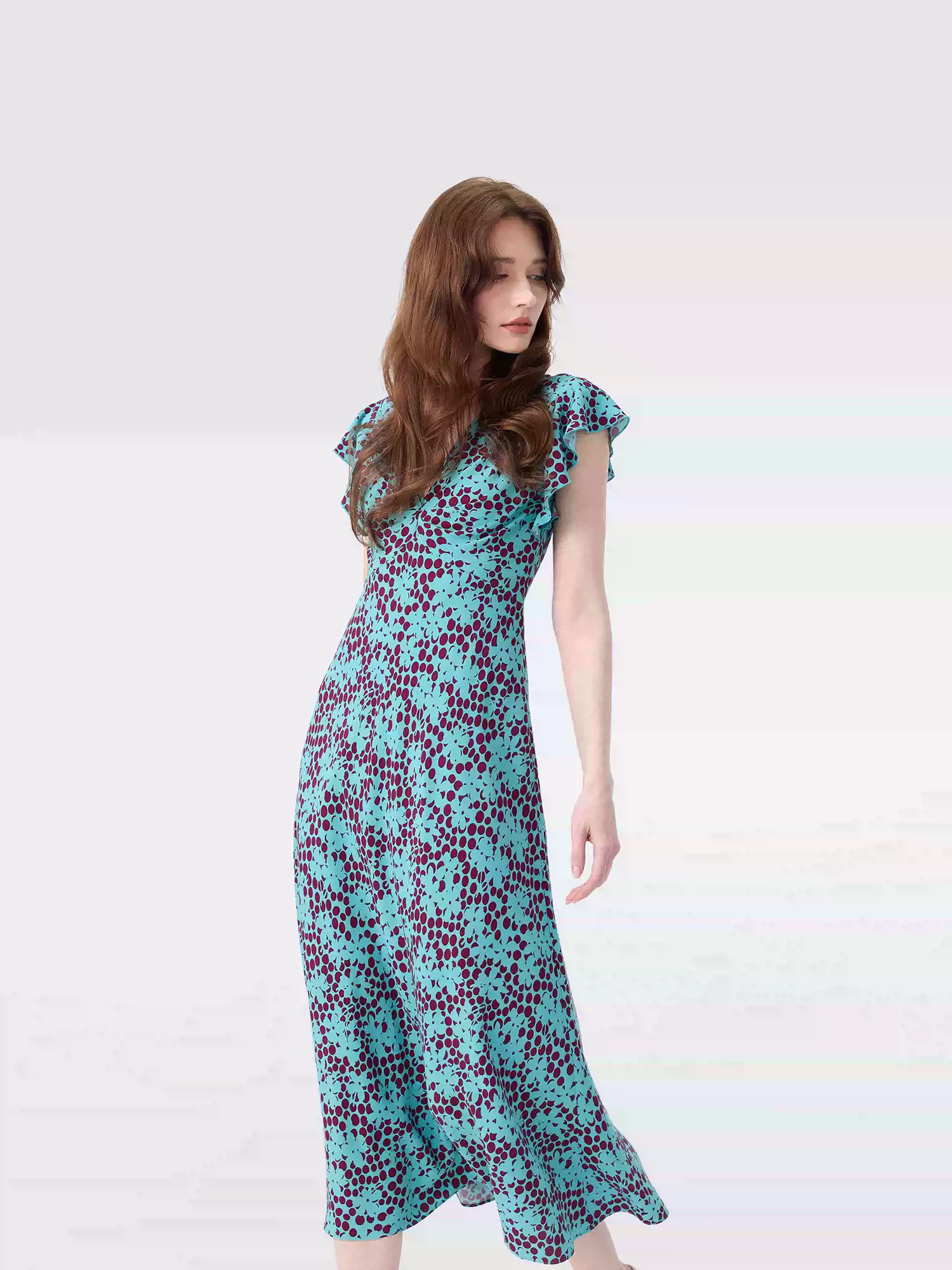DVF Turquoise Print A-Line Tea Dress - photo 4