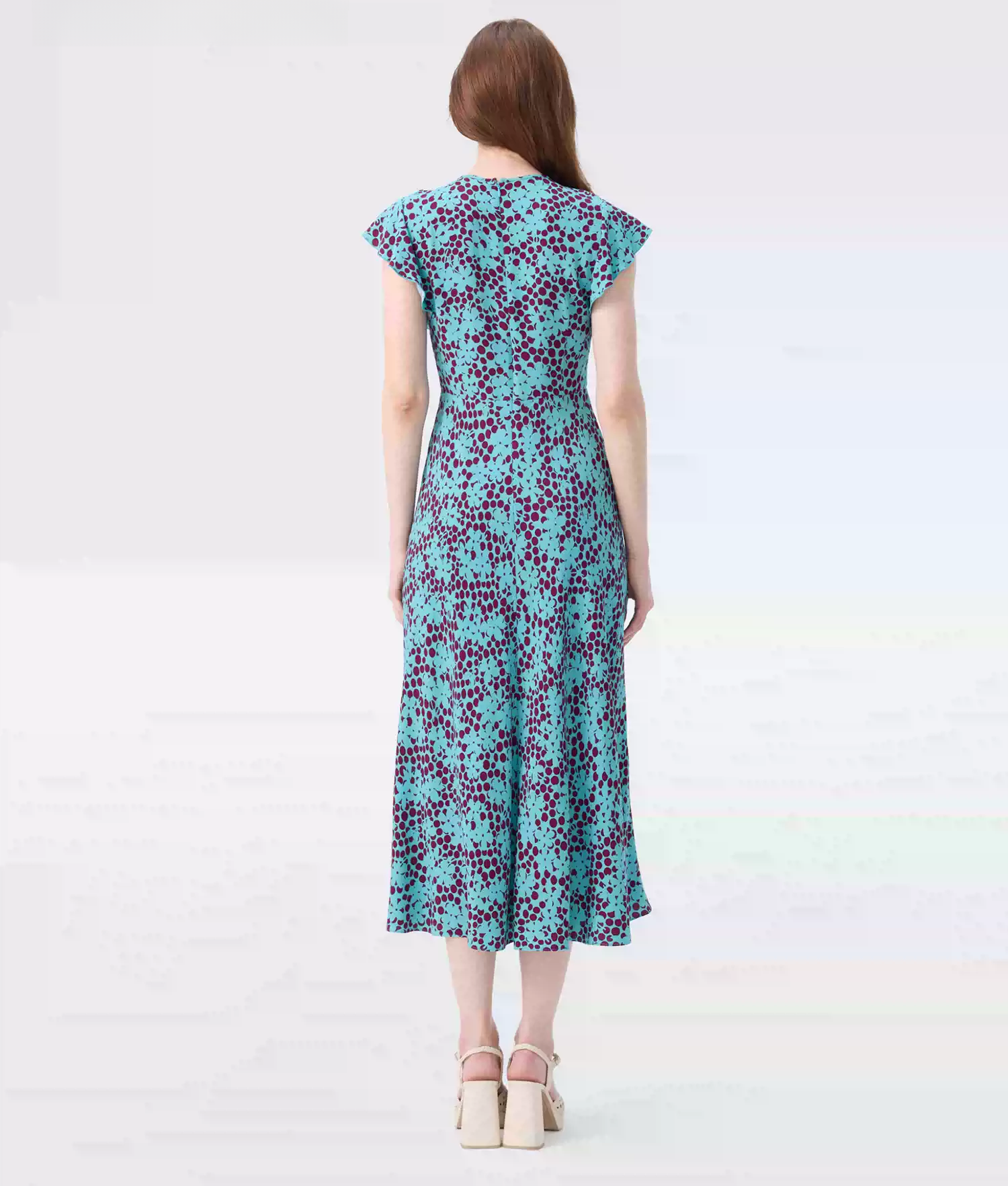 DVF Turquoise Print A-Line Tea Dress - photo 3