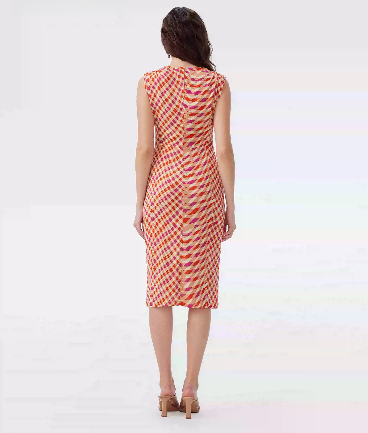 DVF Fall 2026 Orange Geometric Wave-Print Dress - photo 3