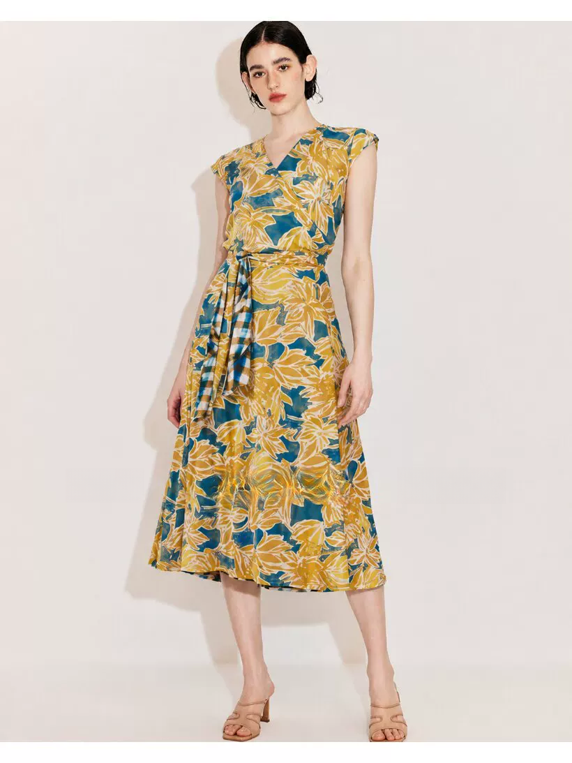 DVF Fall 2026 Printed Mesh V-Neck Wrap Dress - detail 8
