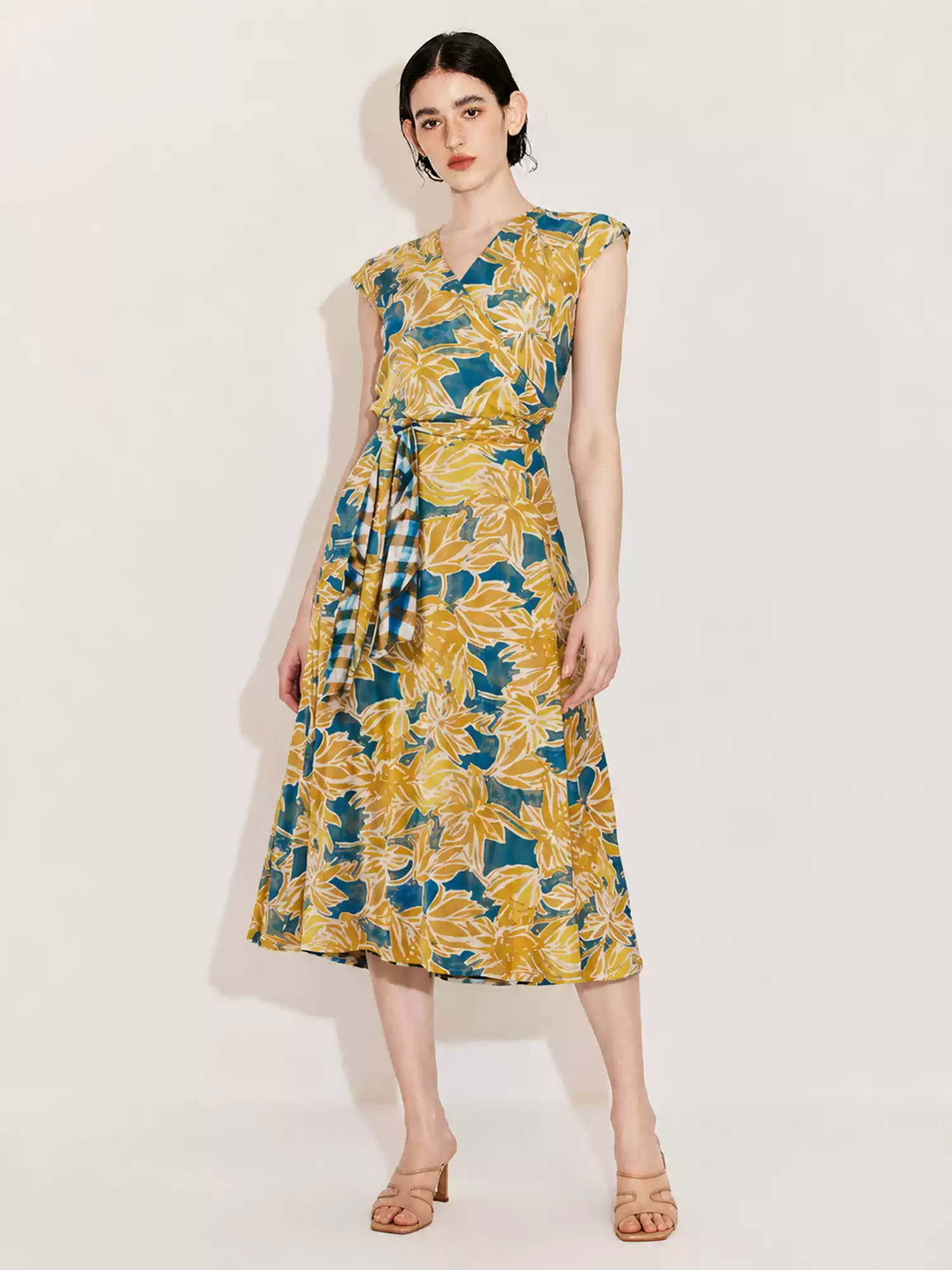 DVF Fall 2026 Printed Mesh V-Neck Wrap Dress - photo 1