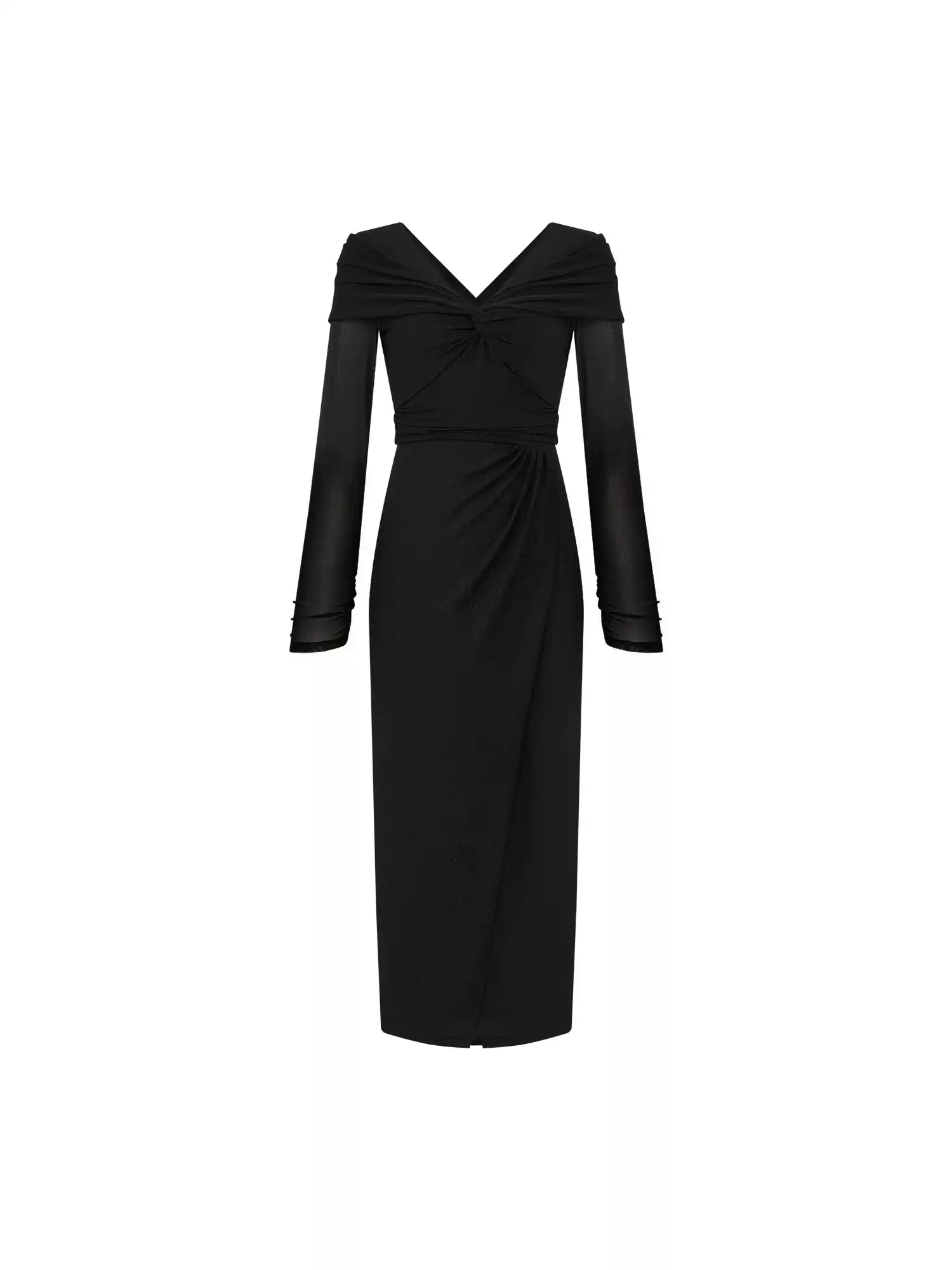 DVF Fall 2026 Metallic Knit Off-the-Shoulder A-Line Dress - photo 5