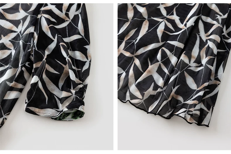 DVF Floral-Print Stretch-Mesh V-Neck Tea Dress - detail 13