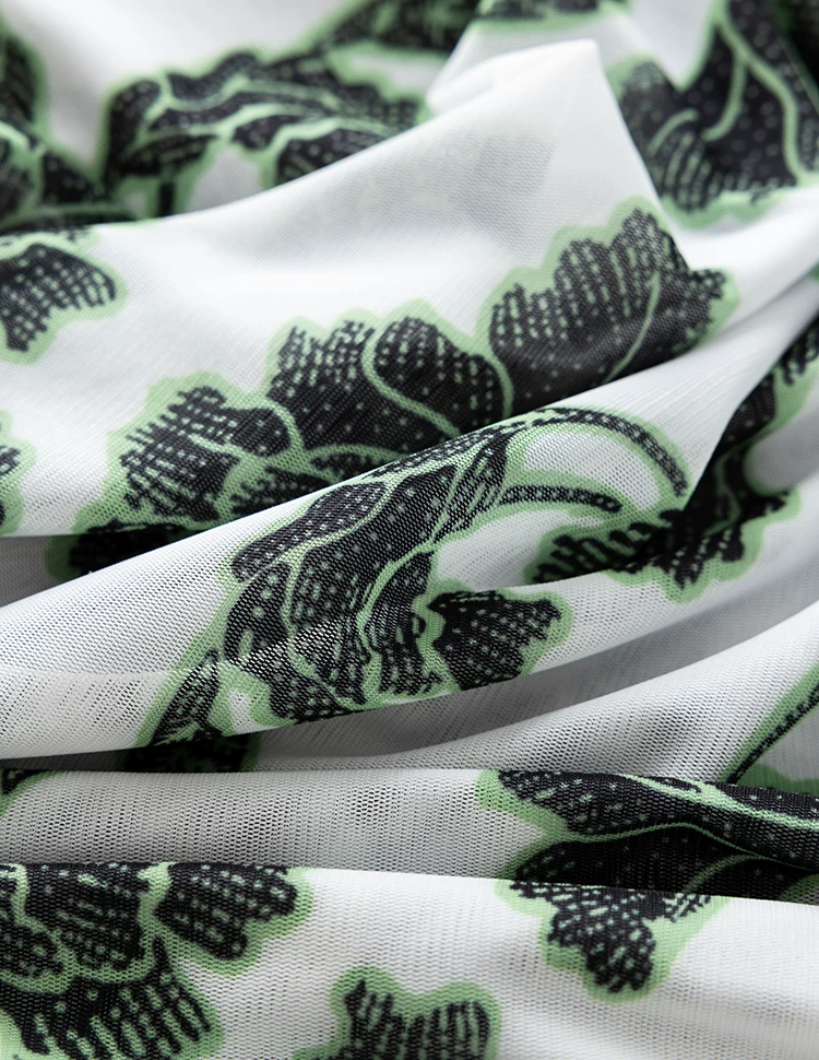 DVF Floral-Print Stretch-Mesh V-Neck Tea Dress - detail 11
