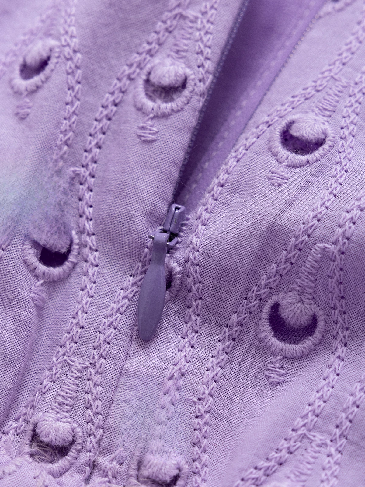 DVF Fall 2026 Embroidered V-Neck Dress with Lace Panels - detail 11
