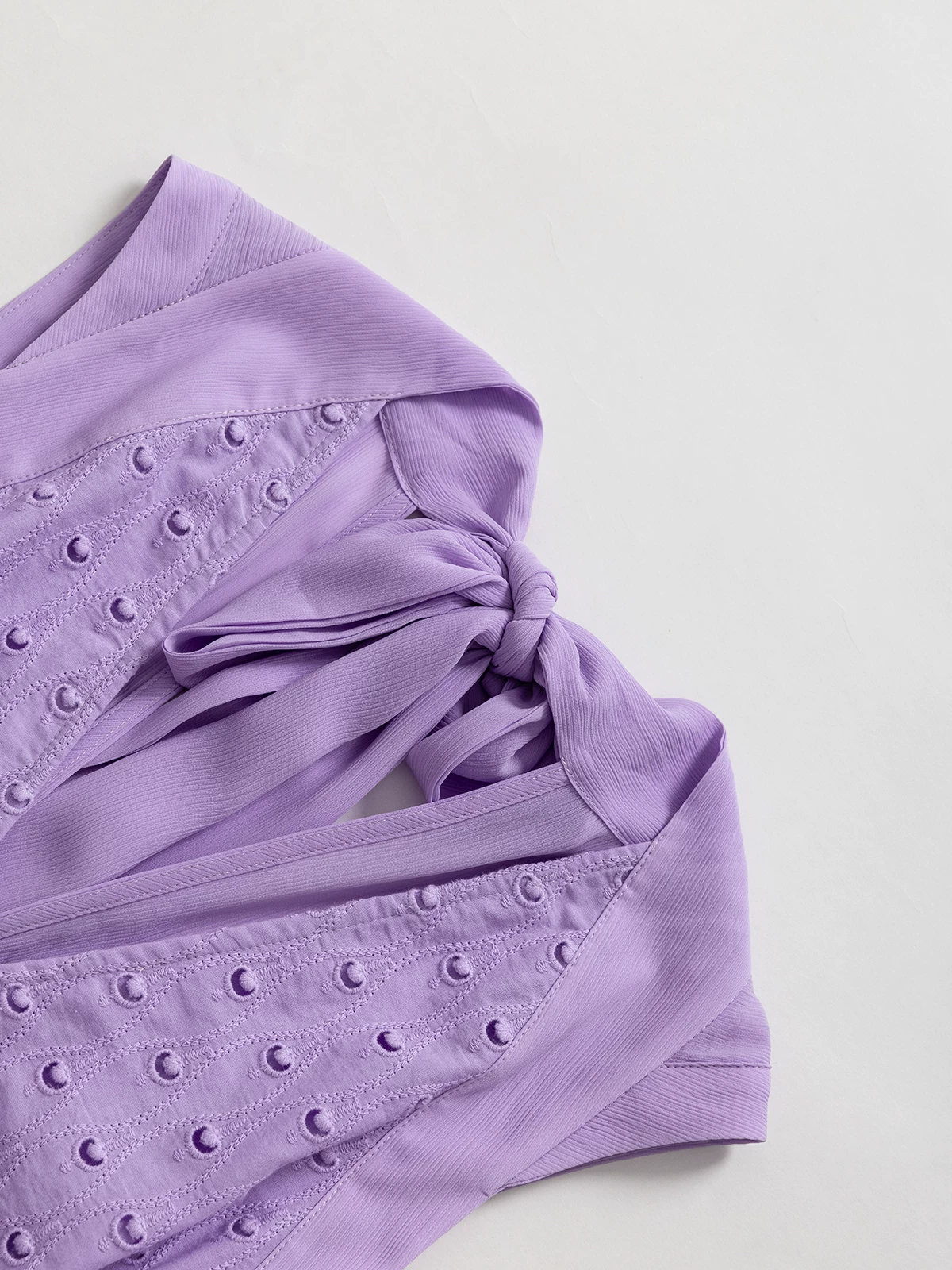 DVF Fall 2026 Embroidered V-Neck Dress with Lace Panels - detail 9