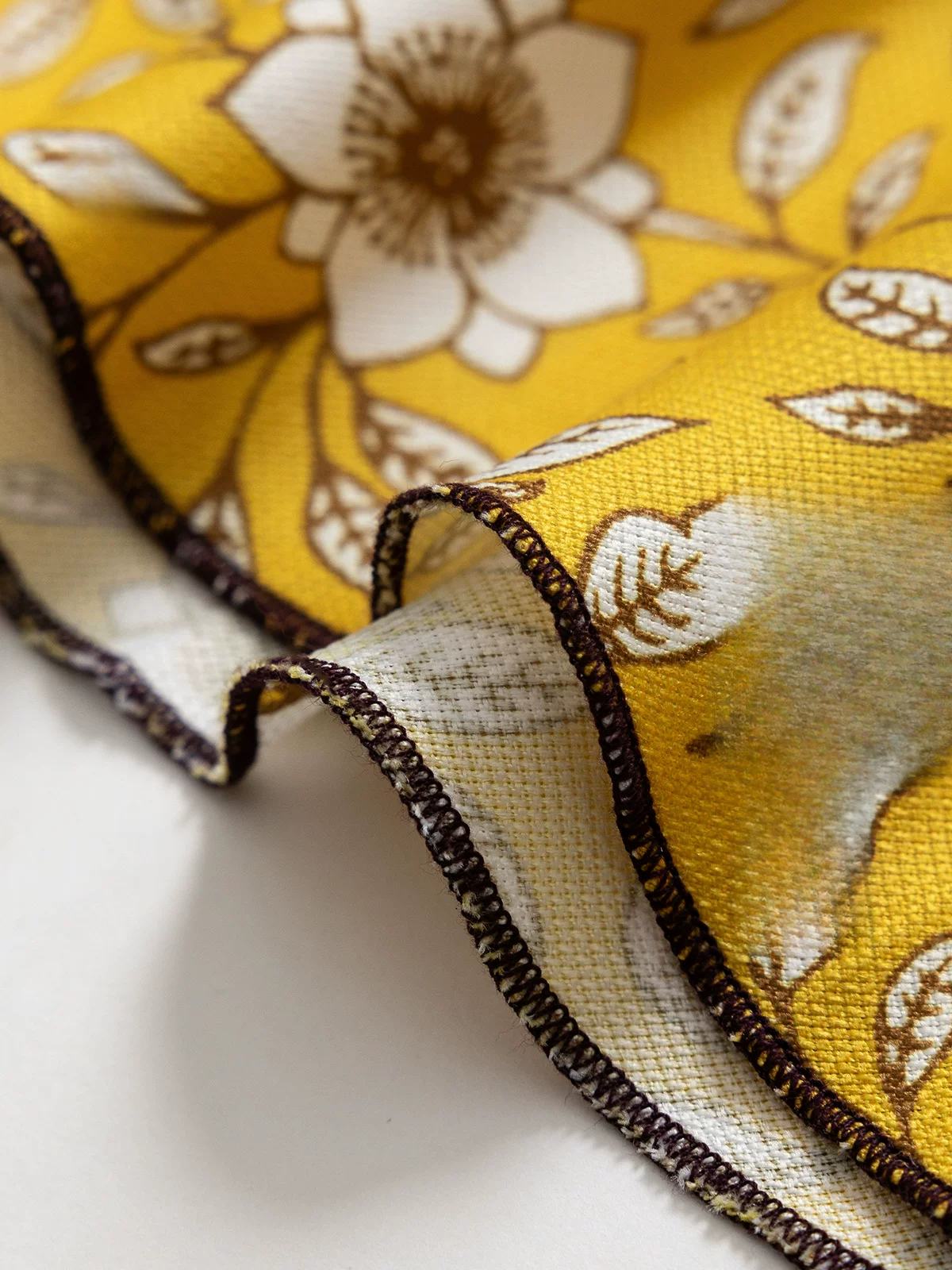 DVF Fall 2026 Yellow Floral Puff-Sleeve Tea Dress - detail 13