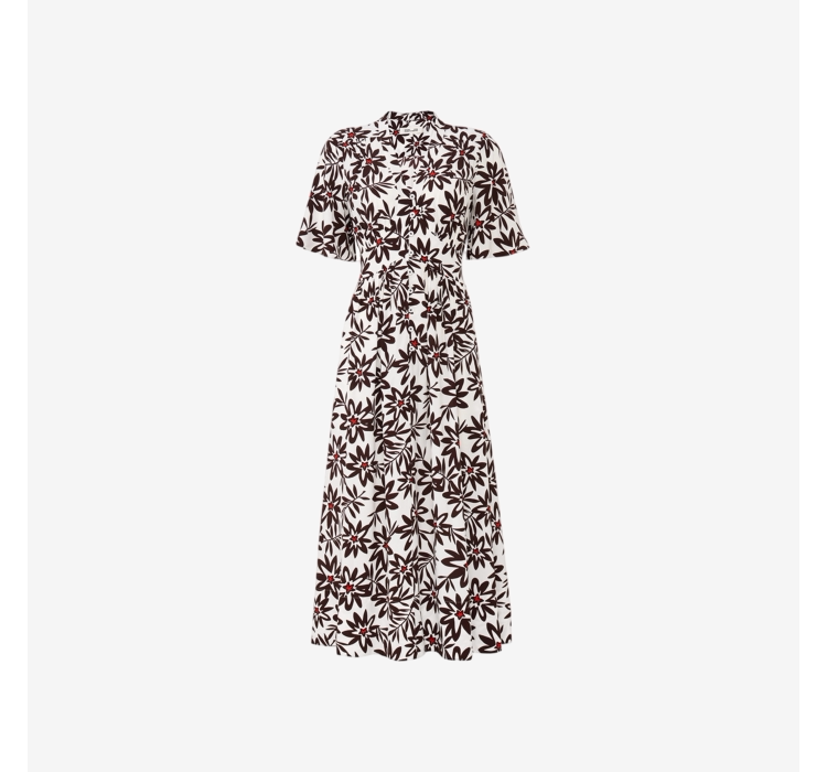 DVF Fall 2026 Yellow Floral Puff-Sleeve Tea Dress - detail 6