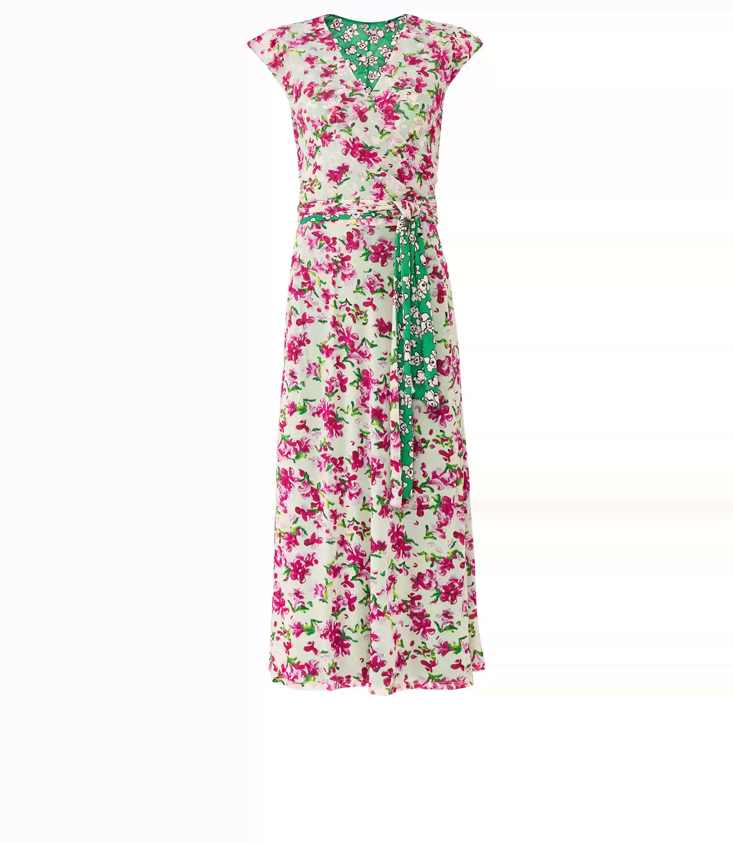 DVF Fall 2026 Reversible Floral Mesh Wrap Dress - photo 5