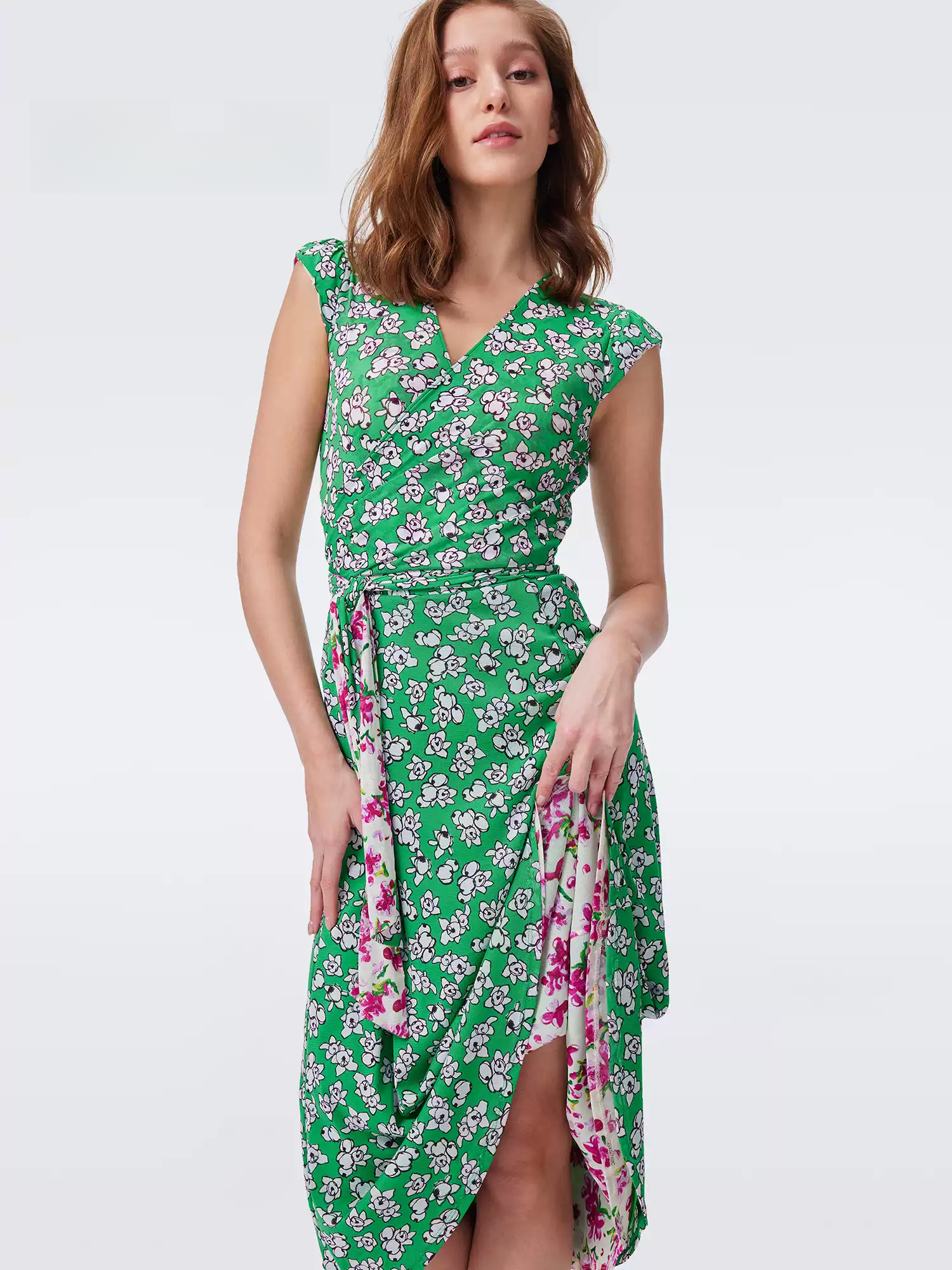 DVF Fall 2026 Reversible Floral Mesh Wrap Dress - photo 2